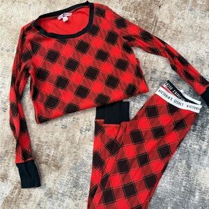 Victoria's Secret Red and Black Diamond Pajama Set